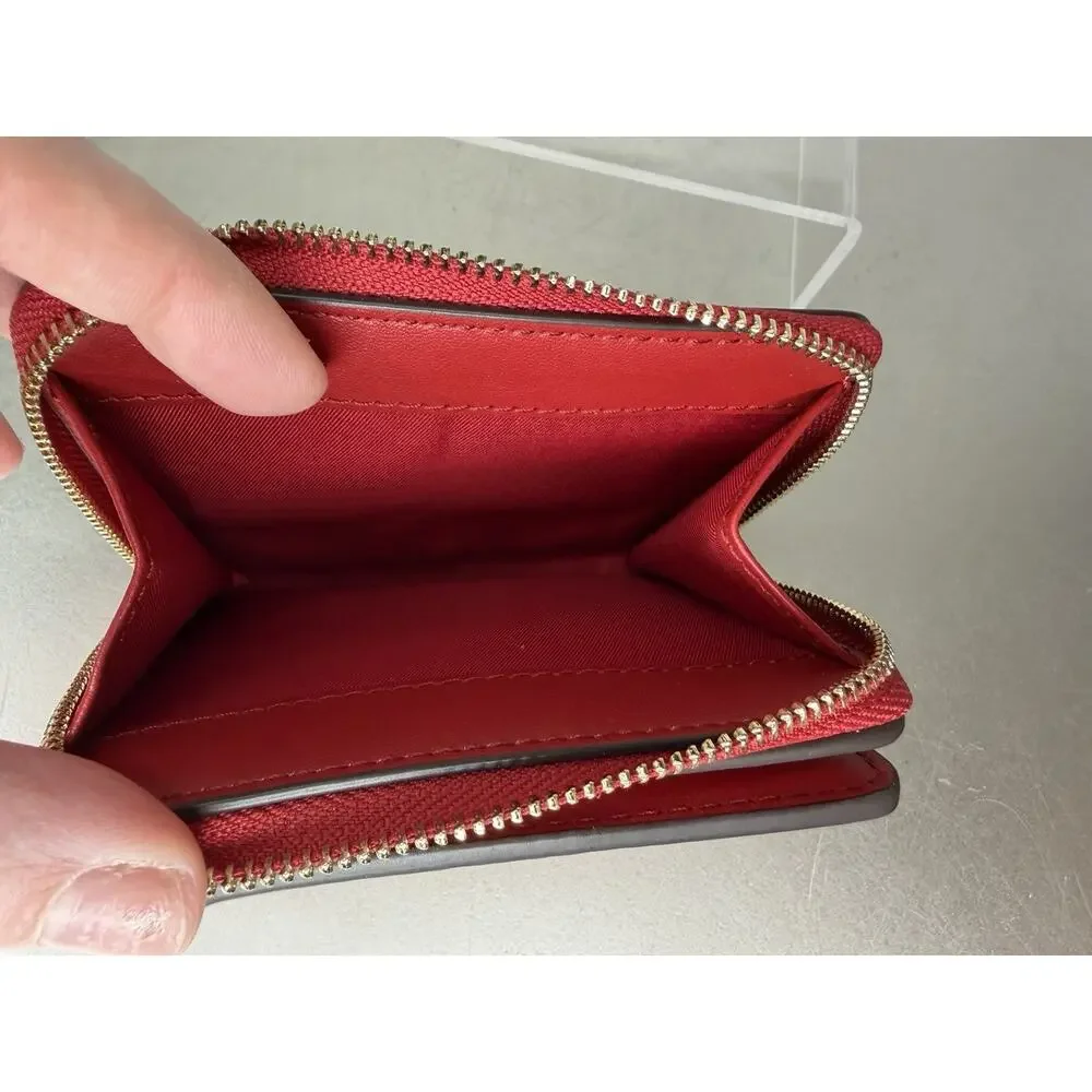 Tory Burch Bright Red & Gold Britten Patent Bifold Wallet NWOT